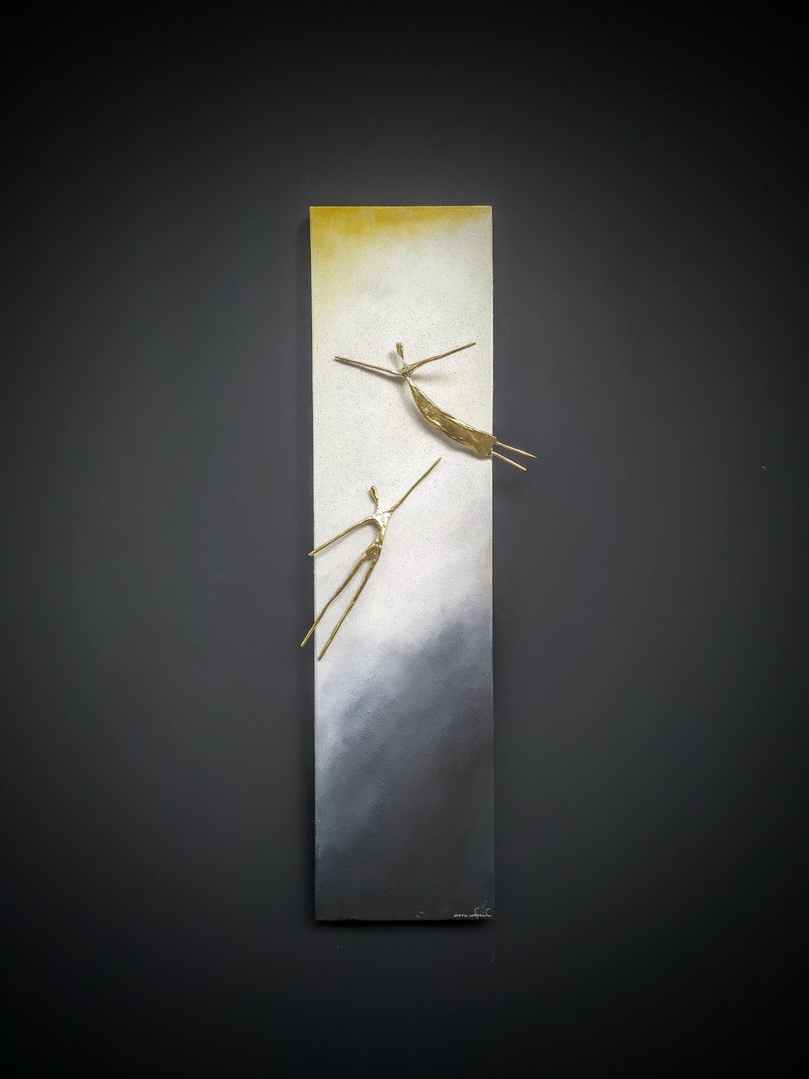 Impressionistic Portrait Sculpture By Anna Andreadi, 9 X 33, Our Fairy Tale, Original Artwork