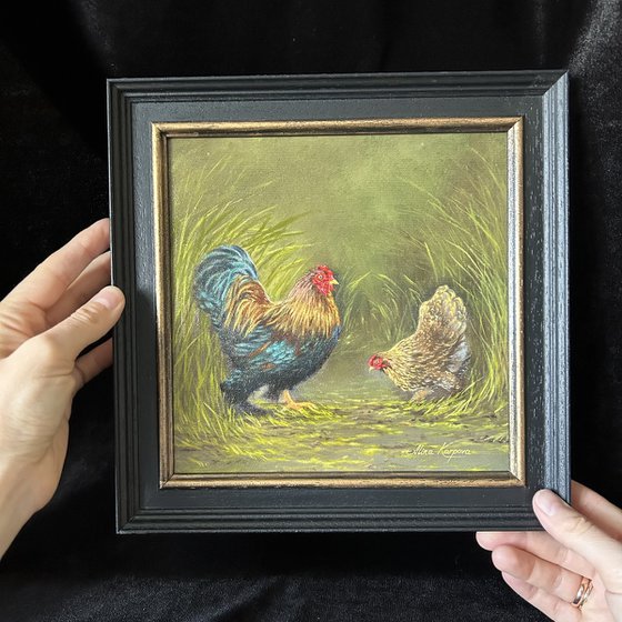 Rooster and hen