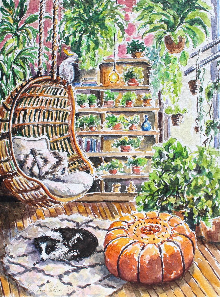 Impressionistic Animal Watercolour By Kristen Olson Stone, 9 X 12", It