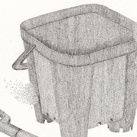 Bucket & Spade - Ink drawing on paper