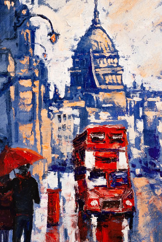 ABSTRACT CITYSCAPE. RAINY LONDON