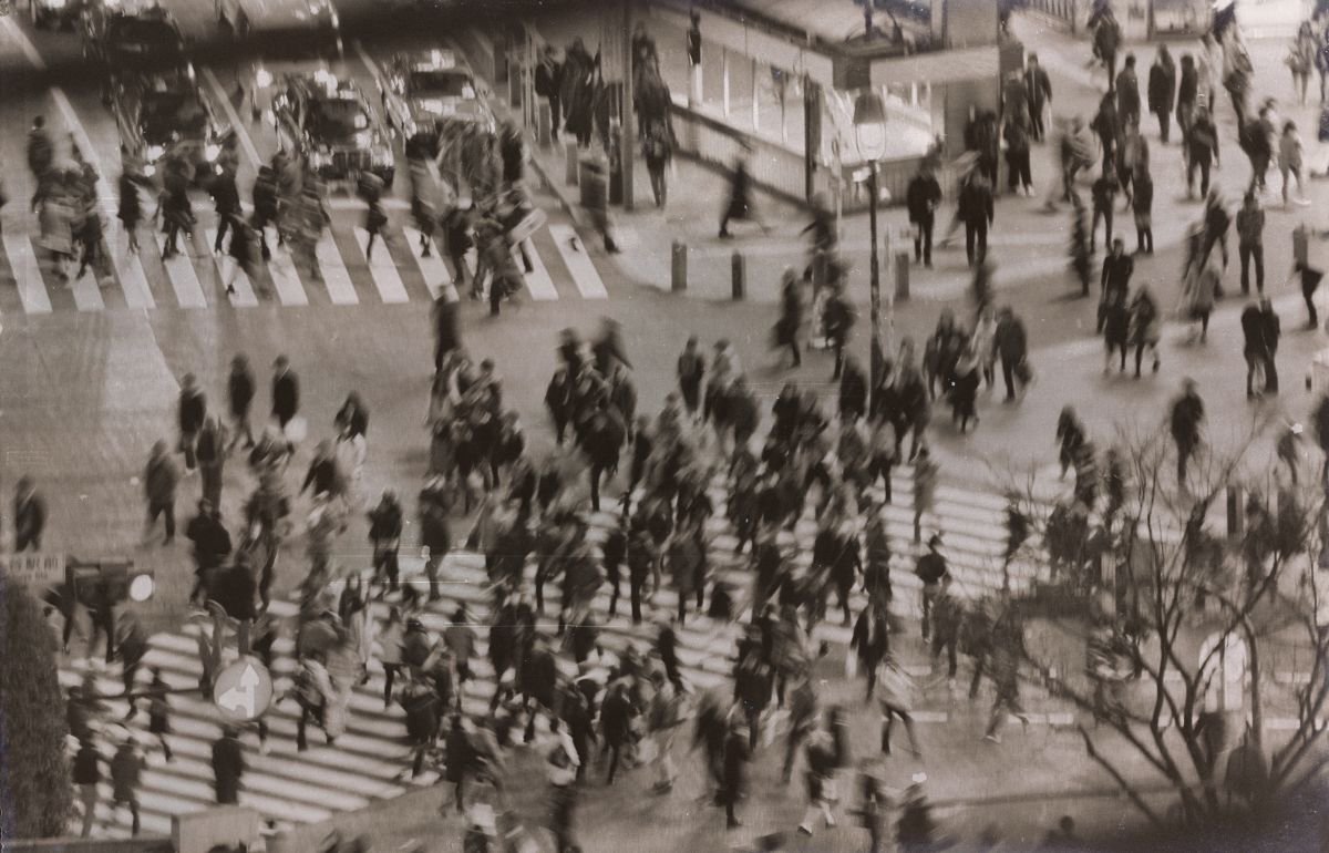 Abstract Cityscapes Photograph By Marc Ehrenbold, 40 X 30", Shibuya Swarm, Original Artwork