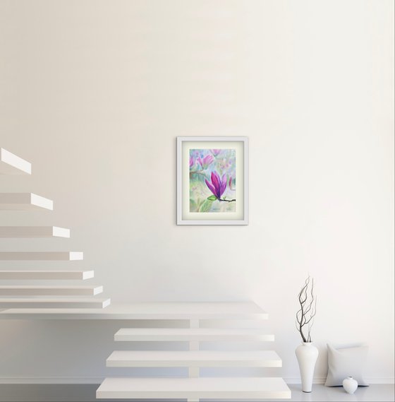 Blooming Pink Magnolia