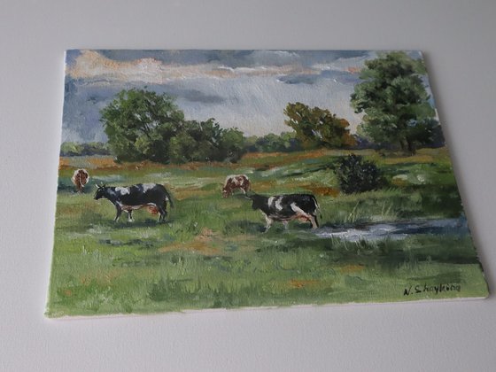 Cows Painting Landscape