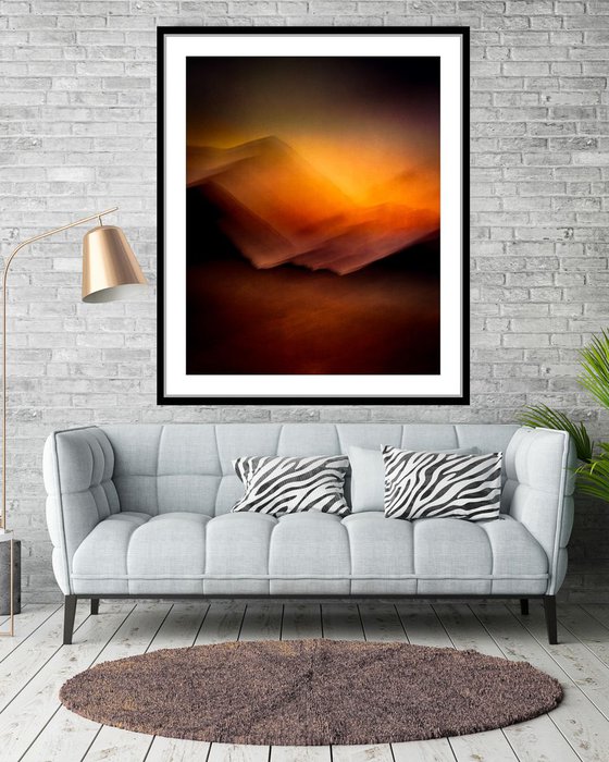 Red Cuillin Fire   - Abstract landscape on canvas