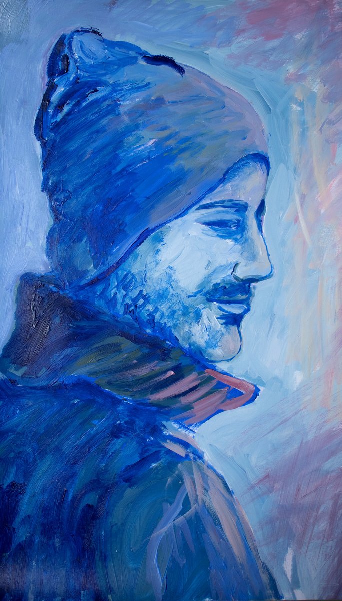 Portrait in blue by Ren Goorman