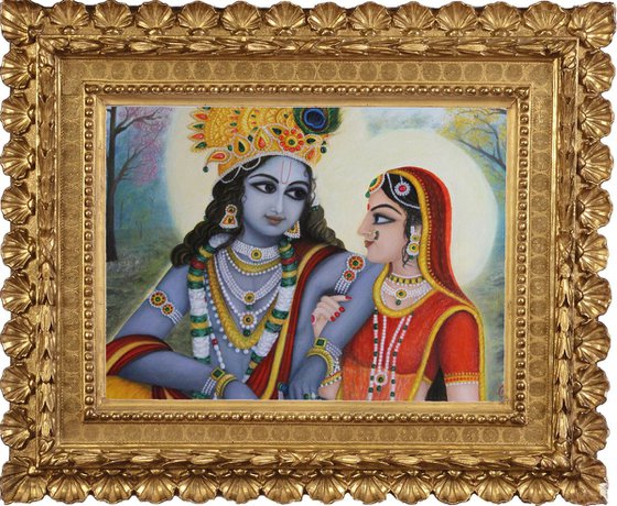 Radha Krishna Oil Painting