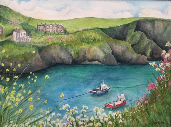 Summer in Port Isaac - Framed Watercolour