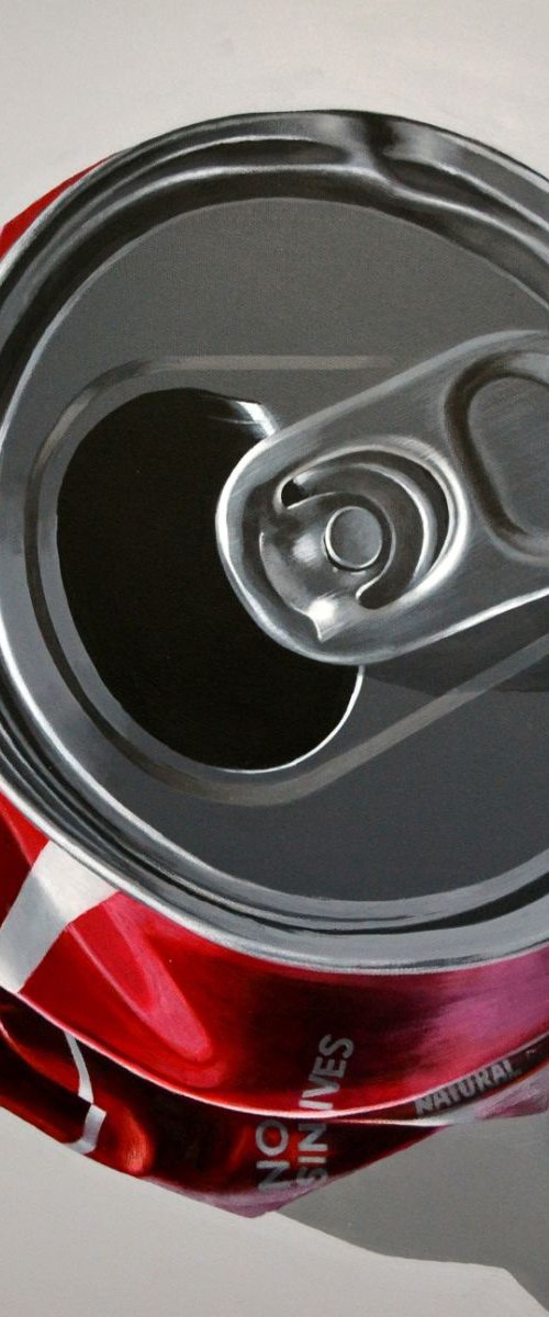 crushed coke can by Peter Slade
