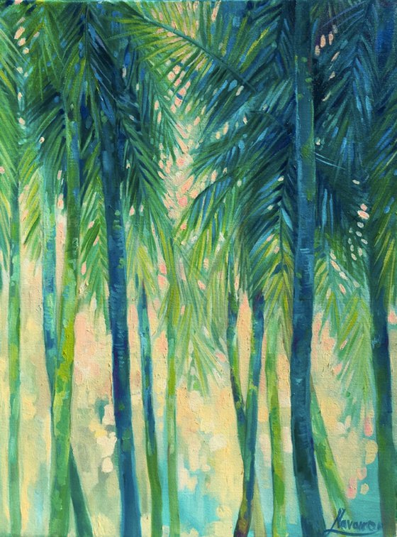 Palm trees, tropical art