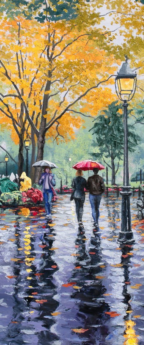 Autumn Rain. Under Umbrellas by Stanislav Sidorov