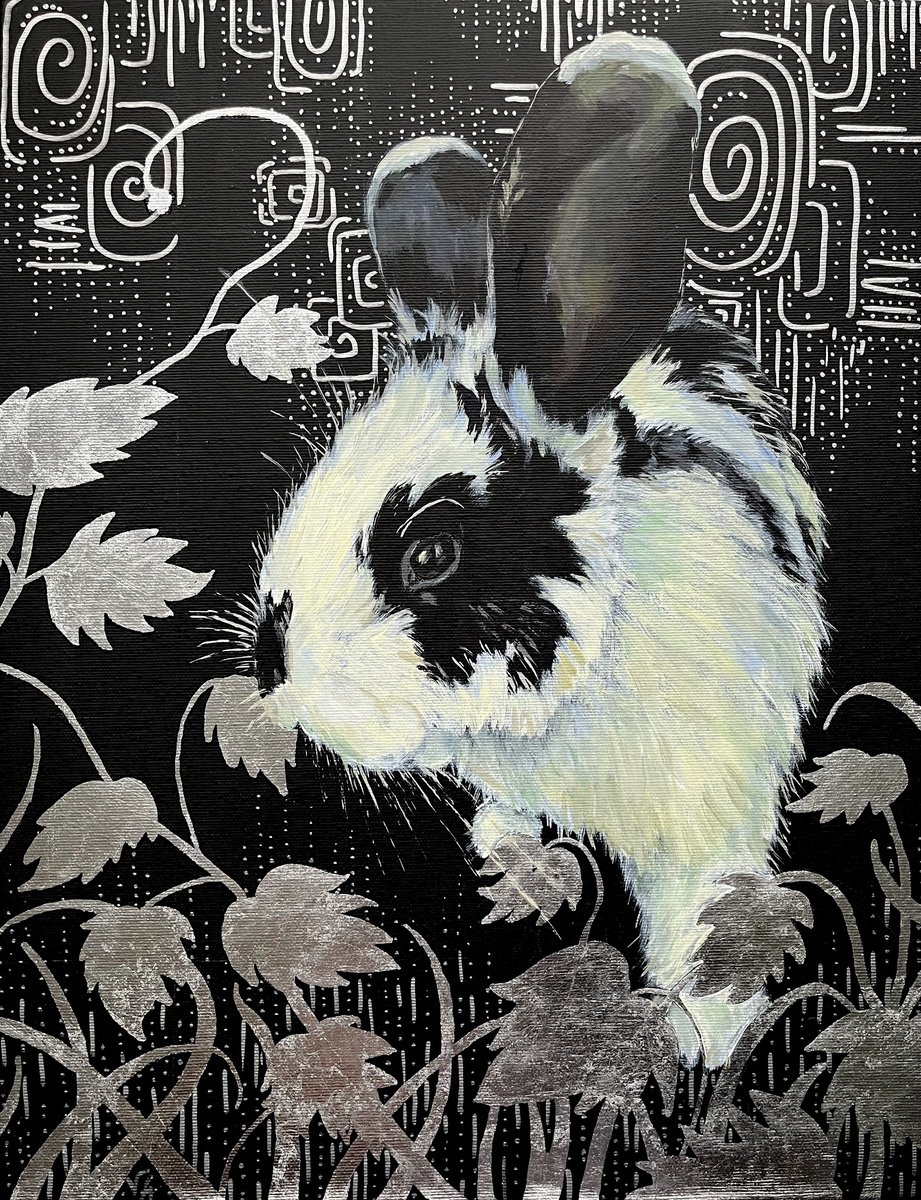 Illustrative Animal Painting By Alona Vakhmistrova, 14 X 18, Lucky, Original Artwork