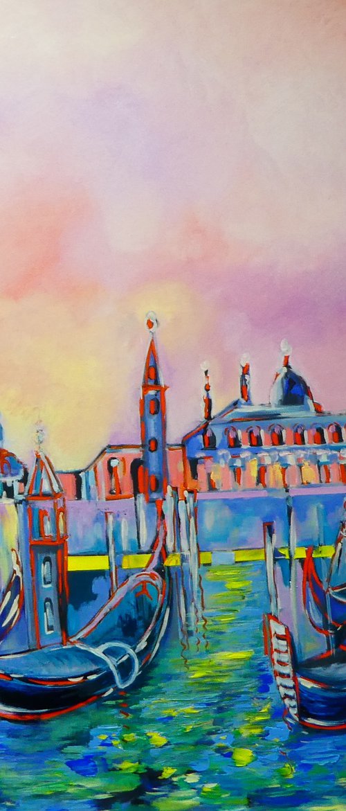 Venetian Gondolas by Lesley Blackburn