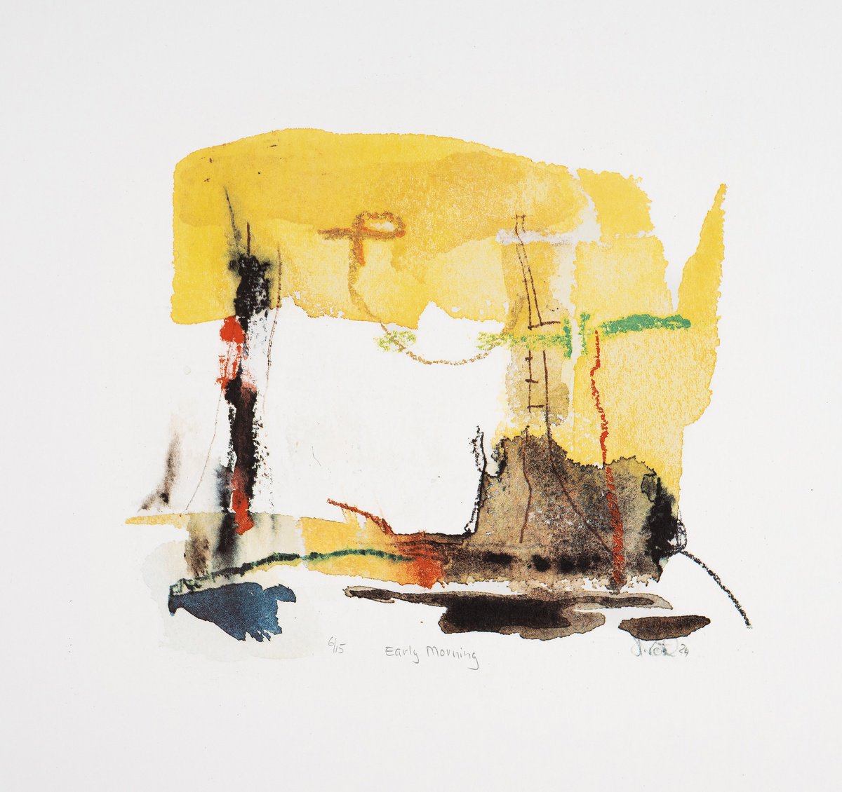 Expressive Landscape Limited Edition Print By Heike Roesel, 11 X 10, Early Morning, Original Artwork