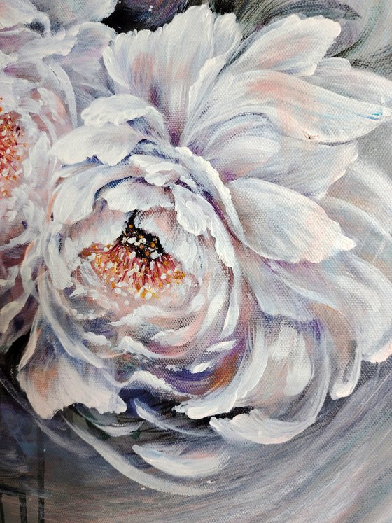 Embrace of peonies. Original.