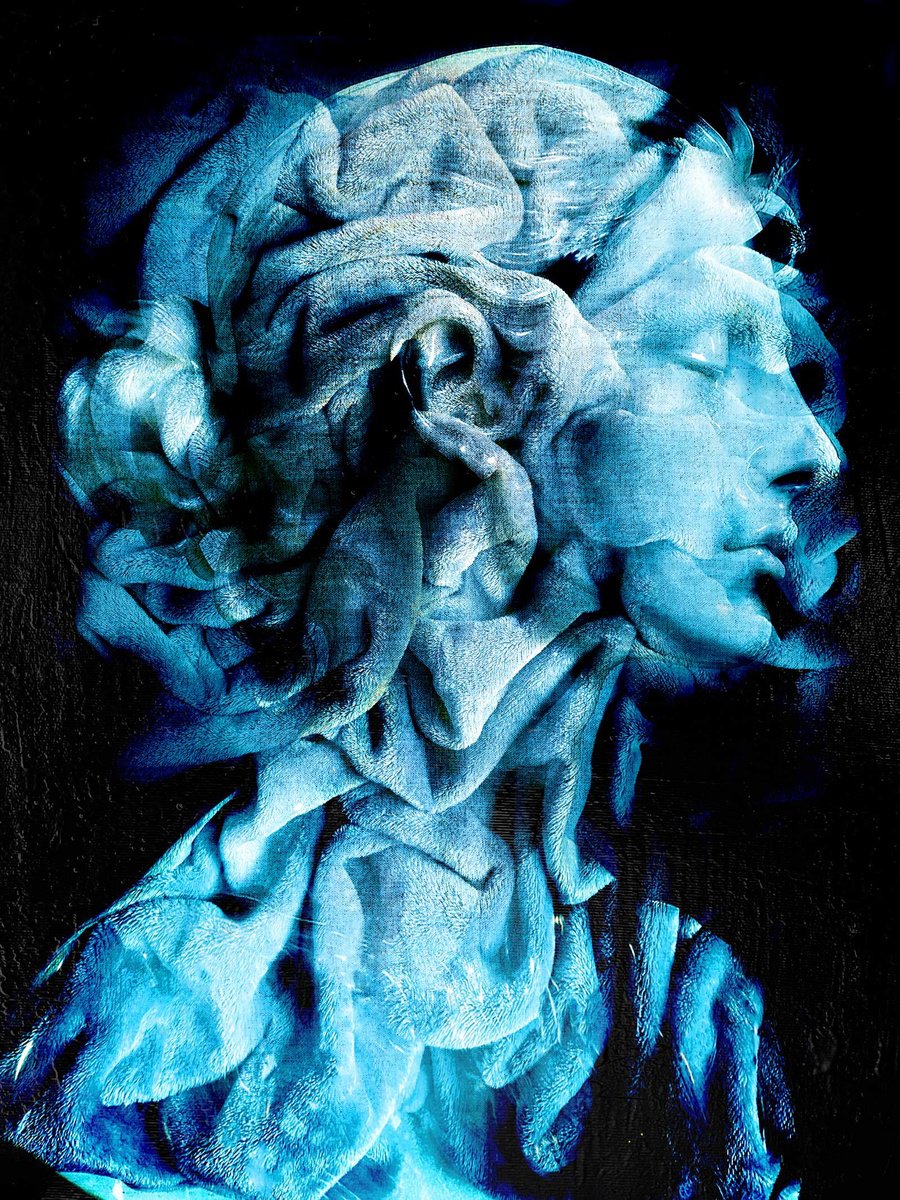 Impressionistic Portrait Acrylic Painting By Dario Moschetta, 24 X 31, Silent Weave, Original Artwork