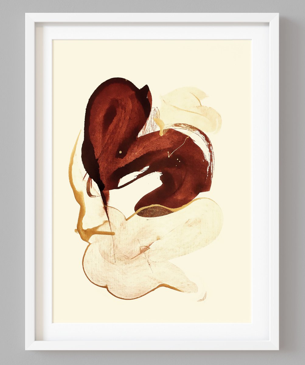 Abstract Painting By Evgenia Makarova, 17 X 23, Abstract Composition N 68, Original Artwork