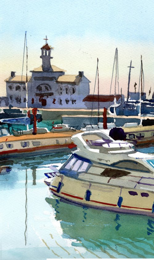 Ramsgate A Perfect Morning. Harbour and Boats. Maritime Museum by Peter Day