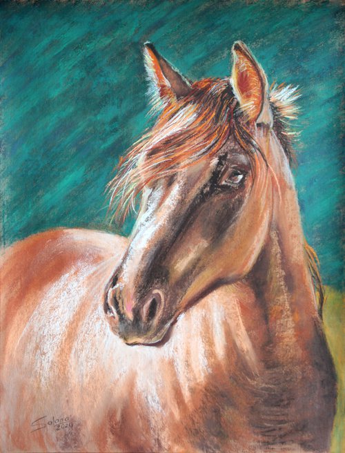 HORSE... PORTRAIT IV /  ORIGINAL PAINTING by Salana Art Gallery