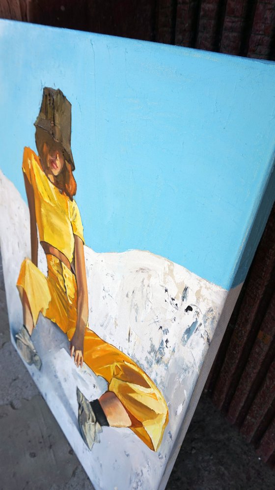 "Girl in a yellow suit" Painting by Anastasia Balabina