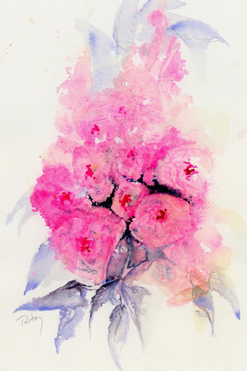 Hollyhocks I by Alex Tolstoy