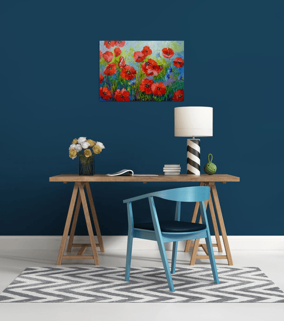 Poppies and butterflies