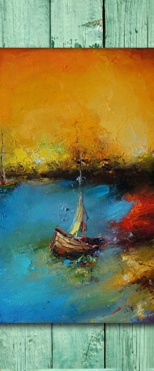 the sunset, Oil painting. by Stanislav Lazarov