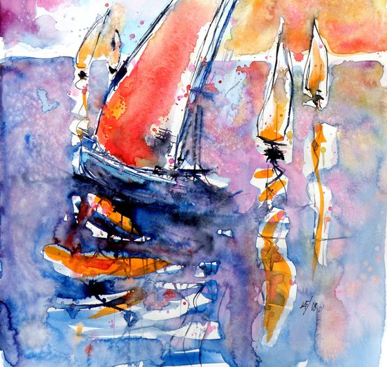 Sailboats at sea