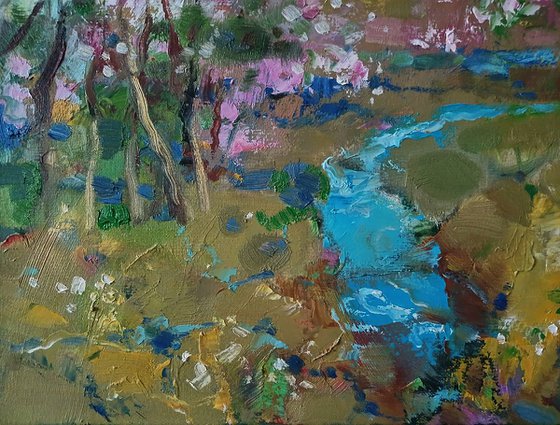 Spring Stream in the Forest