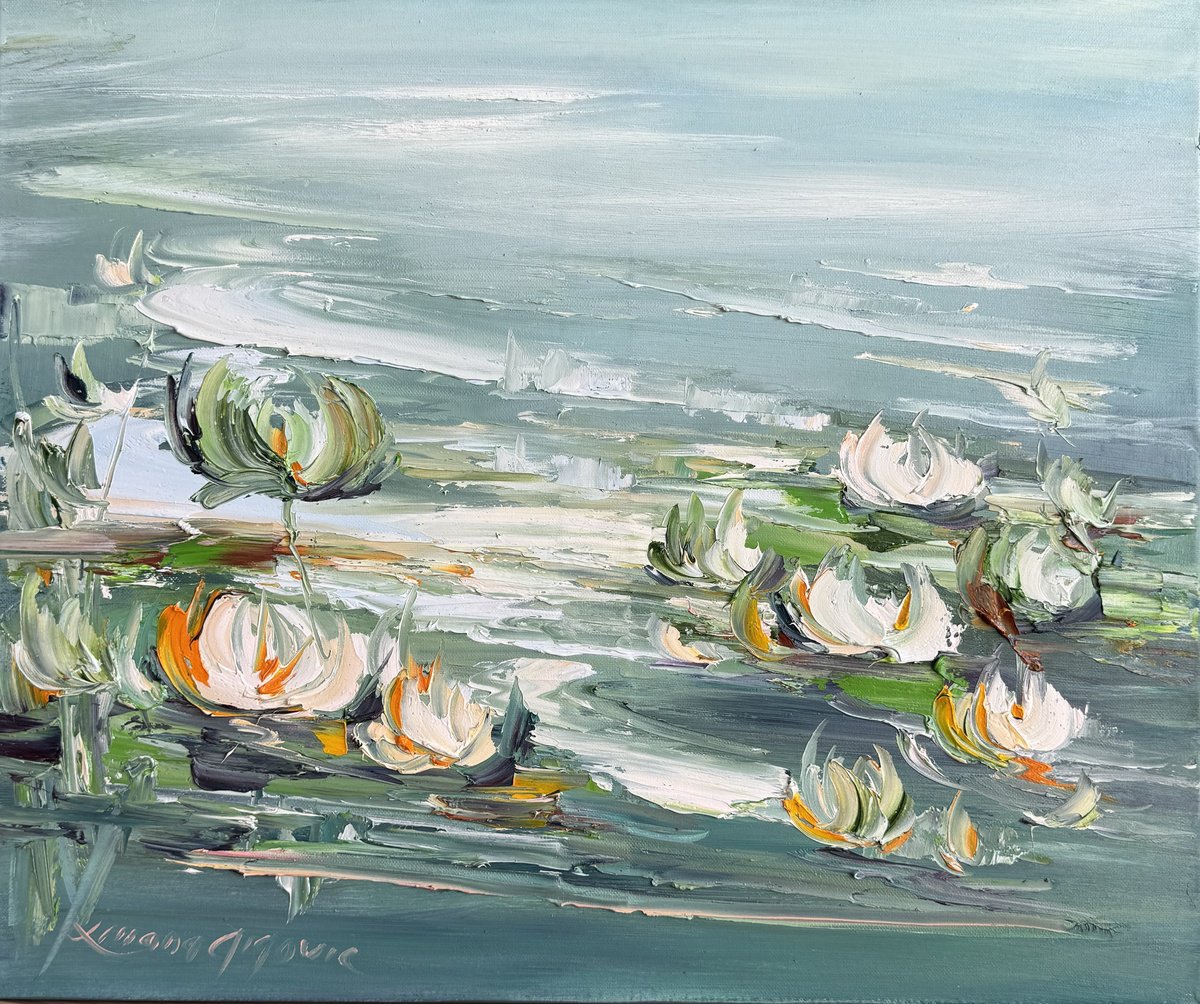 Water Lilies No 203, By Liliana Gigovic, 24 X 20, Artwork For Sale On Artfinder
