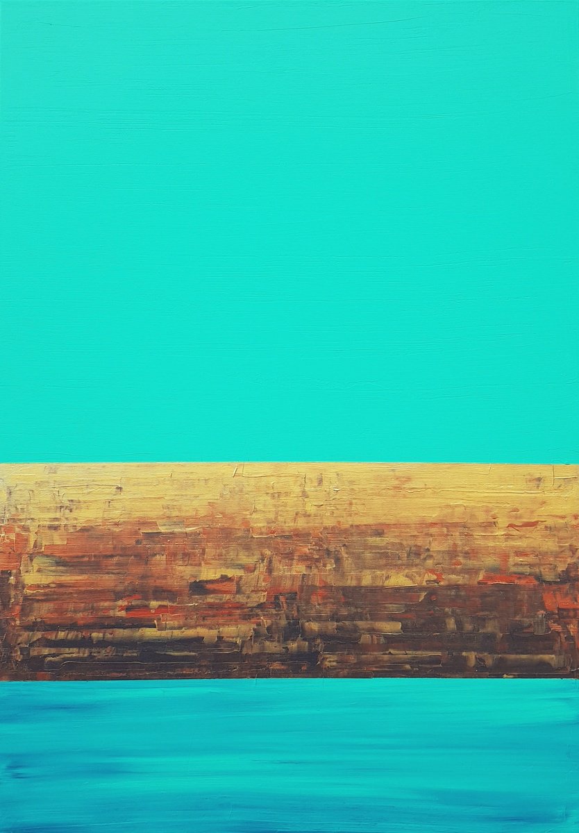 Abstract Acrylic Painting By Ivana Olbricht, 28 X 39, Clear Sky, Original Artwork