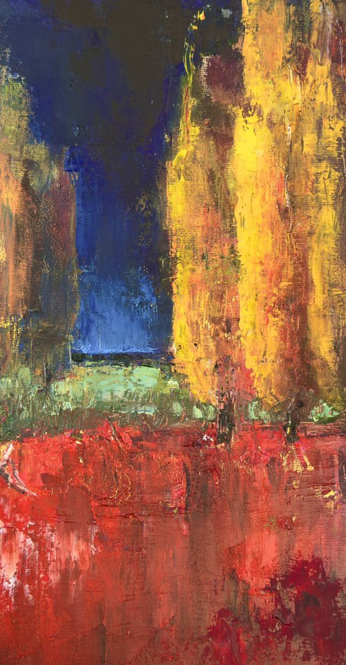 Landscape. Dark night by Olha Laptieva