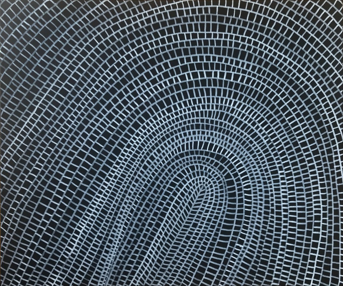 Abstract Acrylic Painting By Jennifer Bell, 24 X 20, The Woven Basket Iv, Original Artwork