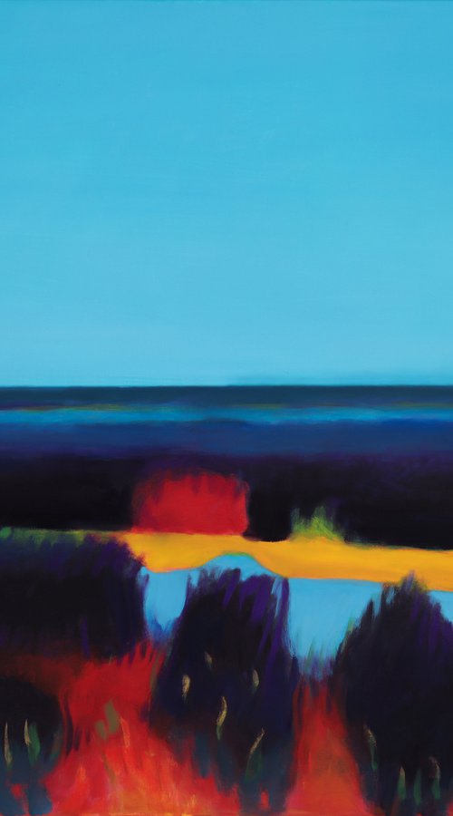 Unusual Landscape 41x31" 104x79 cm Framed Contemporary Art by Bo Kravchenko by Bo Kravchenko