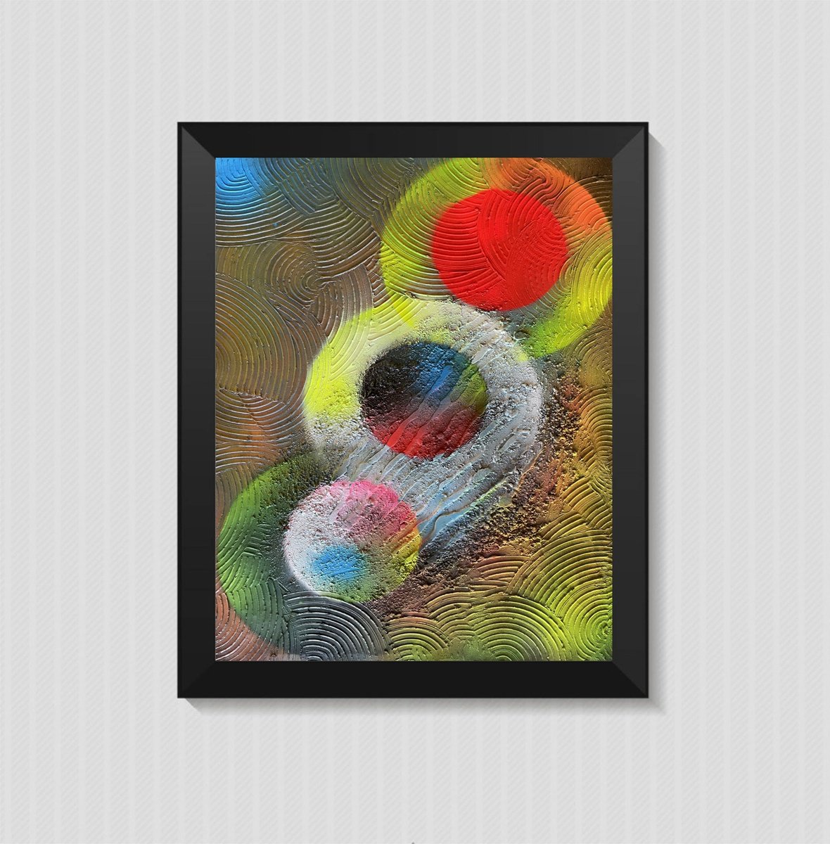 Abstract Acrylic Painting By Juan Jose Garay, 20 X 28", Abstractransformationcircle7, Original Artwork