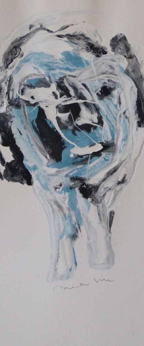 Blue face 2, 21x29 cm by Frederic Belaubre