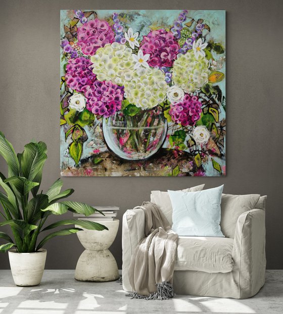 Pink and White Hydrangea