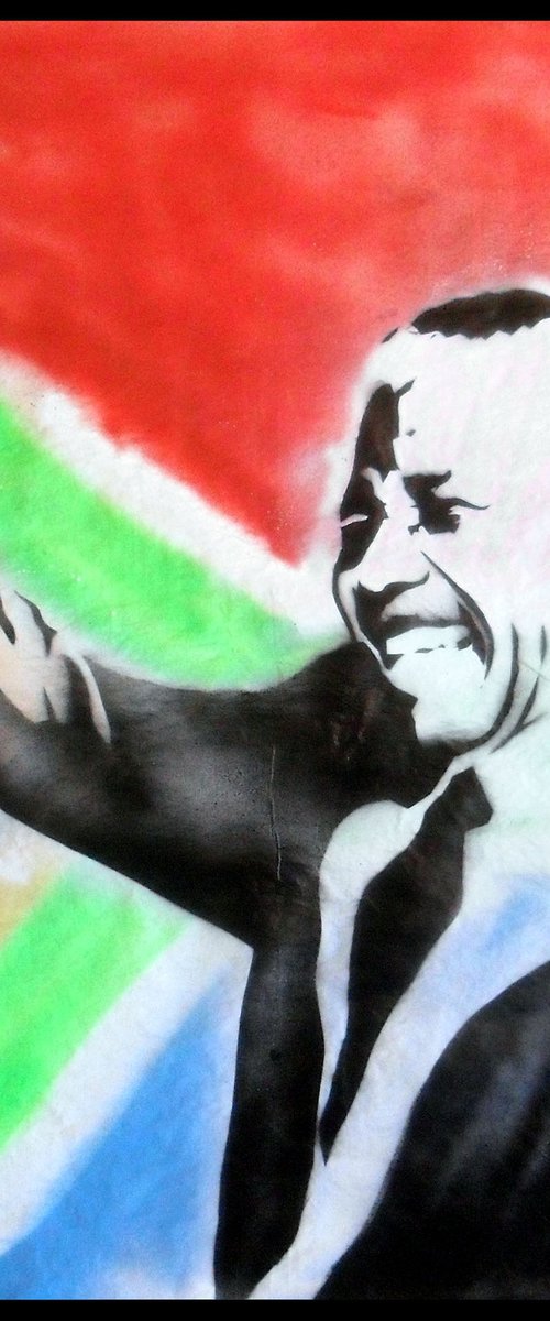 Mandela (on plain paper). by Juan Sly