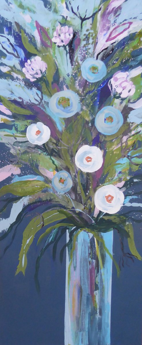 Spring Blues By Elaine Allender, 10 X 24, Artwork For Sale On Artfinder