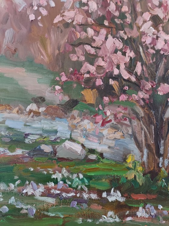 SPRING LANDSCAPE "Blooming tree"