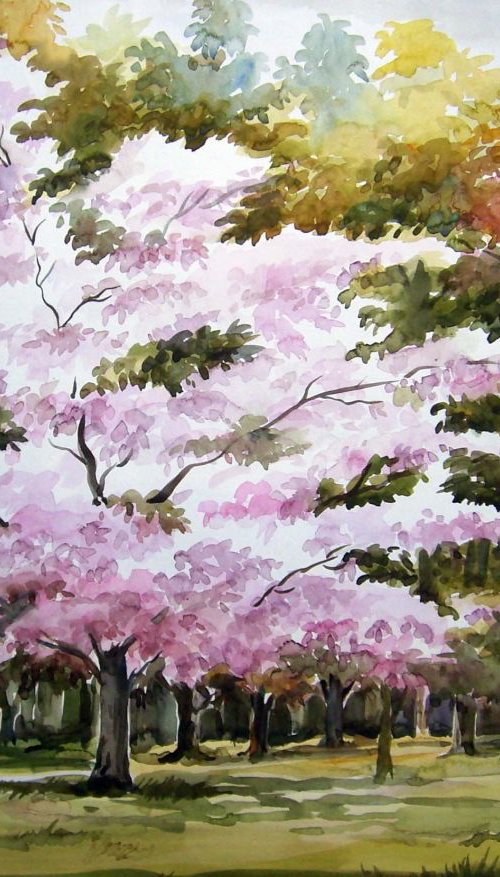 Beauty Season Forest - Watercolor Painting by Samiran Sarkar