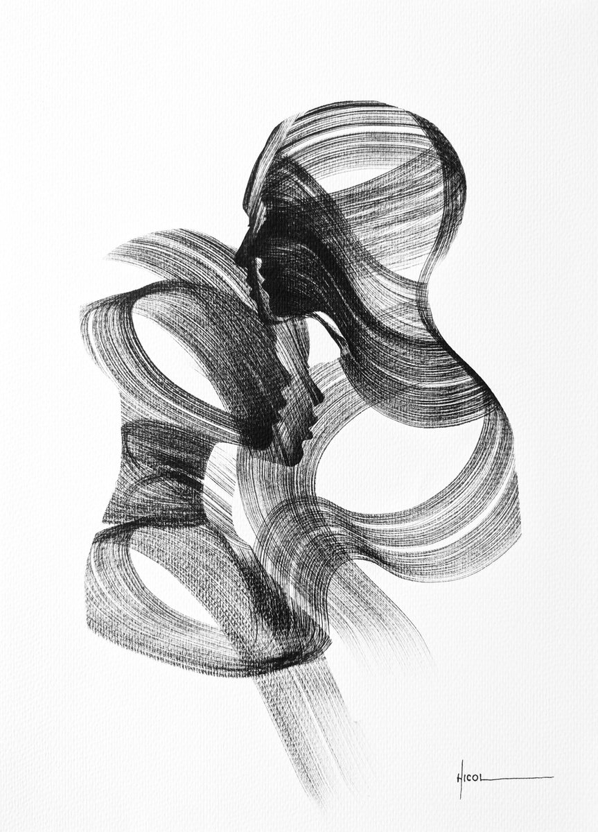 Portrait Painting By Nicol Vacaru, 11 X 15", Echoes Of Us, Original Artwork