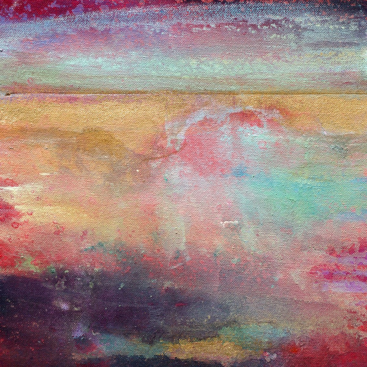 Organic Abstract Acrylic Painting By Karen Hale, 12 X 12", On The Pink Side, Original Artwork