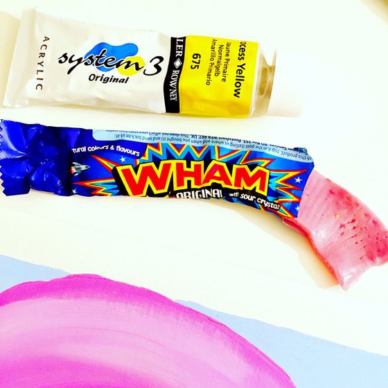 'Wham Bar' Retro Sweets Pop Art Painting On Unframed A3 Paper