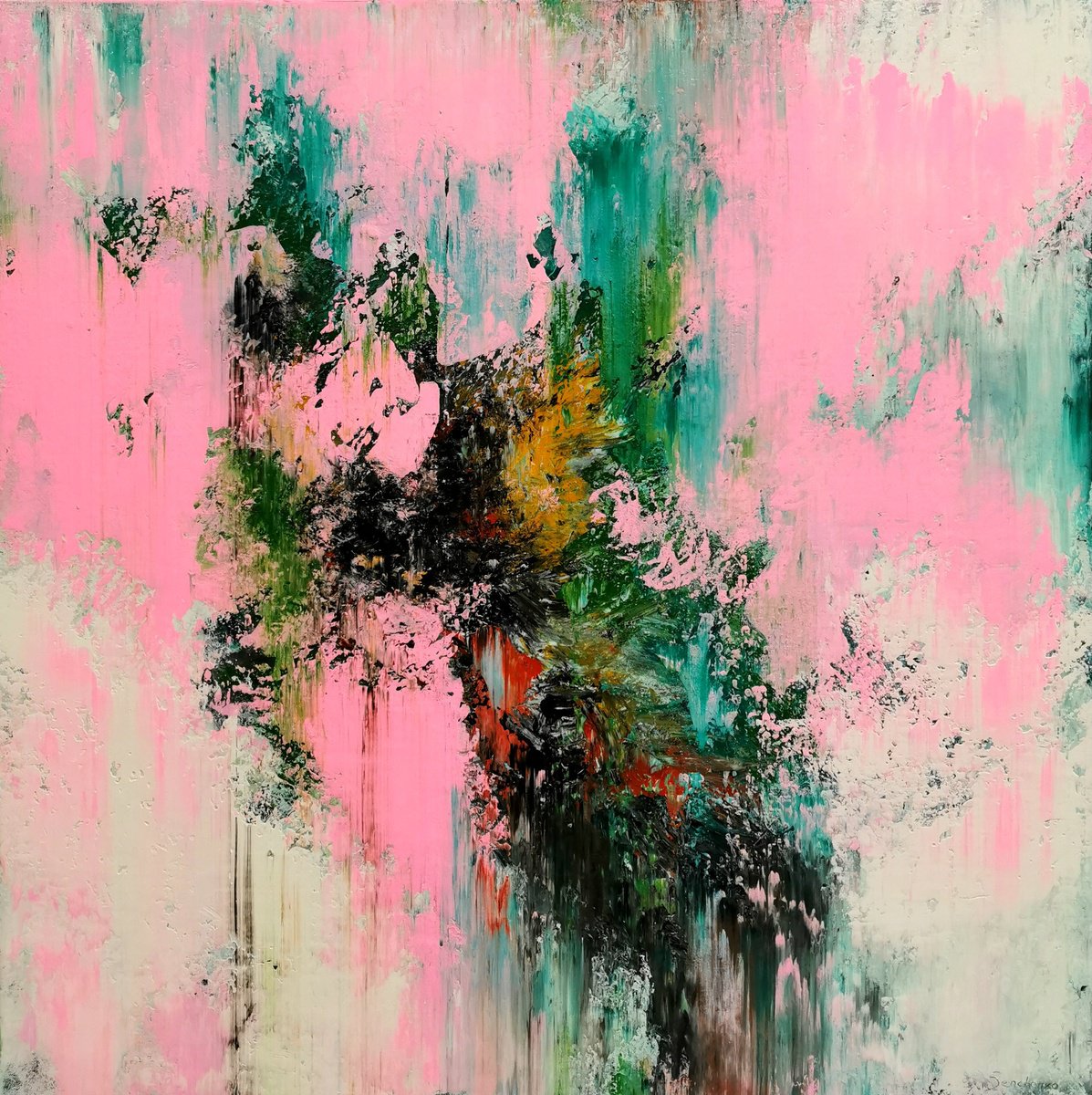 Abstract Acrylic Painting By Alex Senchenko, 39 X 39, Abstract 2248, Original Artwork