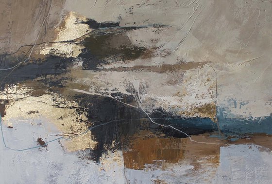 "Delight 2" Abstract acrylic brown beige