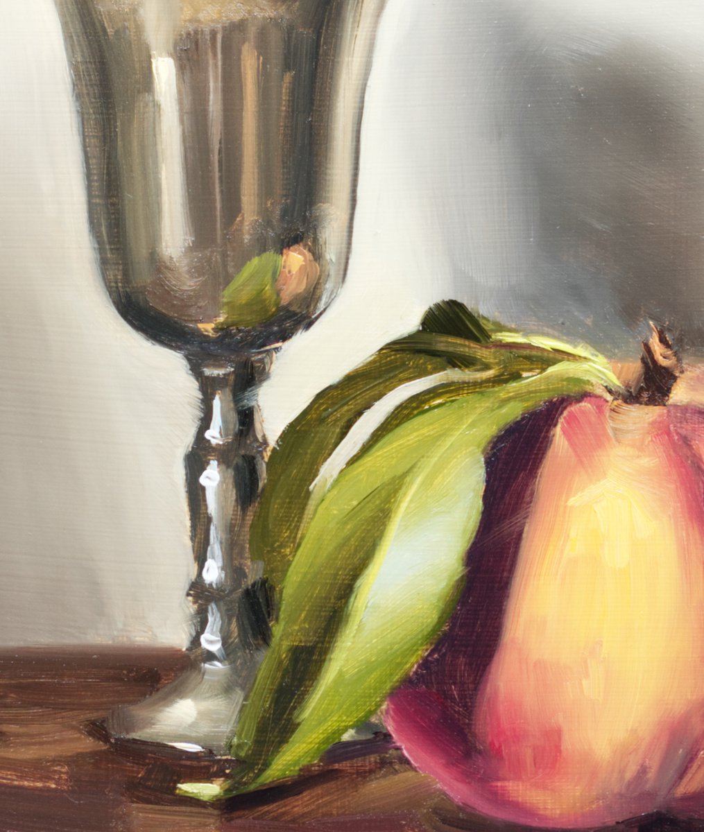 Peach and Silver Goblet