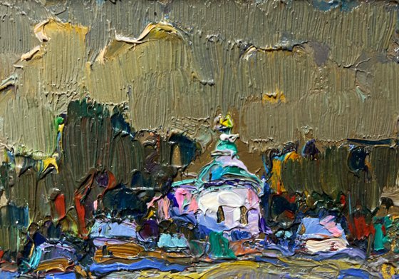Moonlit night in the village