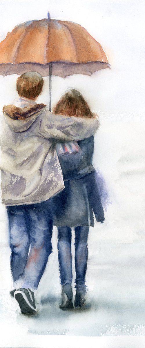 Couple under umbrella by Olga Tchefranov (Shefranov)