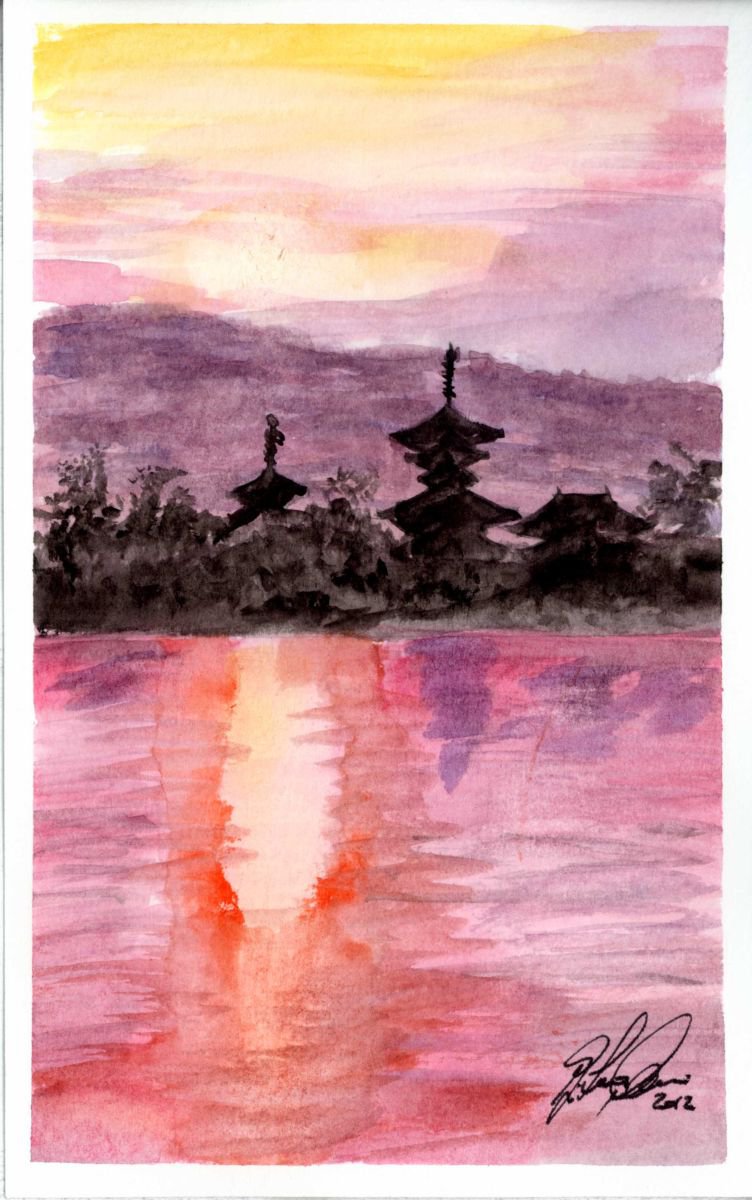 Yakushi-ji sunset #2 by Gianluca Cremonesi
